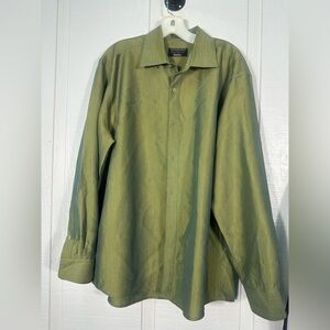 Jhane Barnes Men’s Green Shirt Size Large EUC